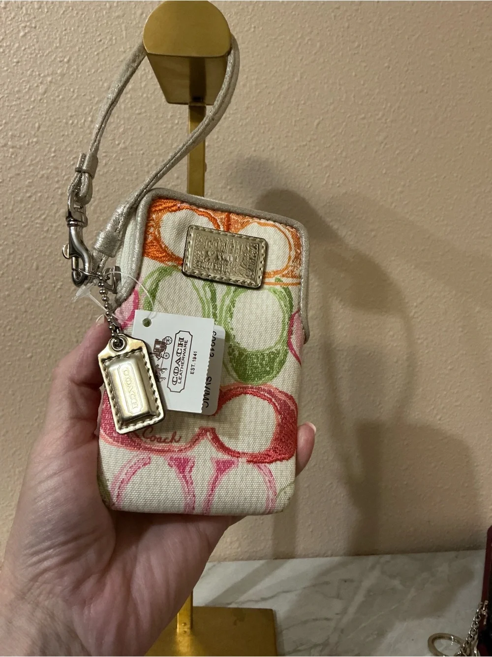 Coach Poppy Signature C Canvas Wristlet In Multicolor Design. NWT’s